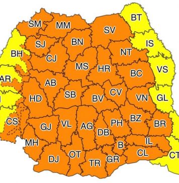 Cod galben și portocaliu de vreme rea