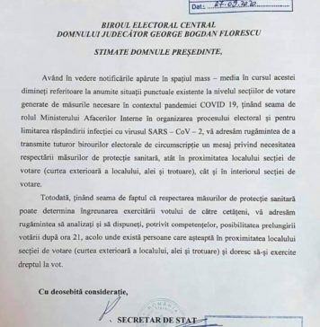 MAI solicită BEC prelungirea votului după ora 21.00