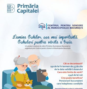 Peste 2.500 de seniori au primit 250 lei pentru achiziția de ochelari. Proiectul continuă și în perioada următoare