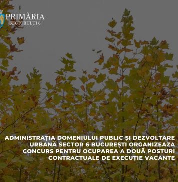 Administrația Domeniului Public Sector 6 angajează doi inspectori de specialitate