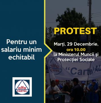 Sindicaliştii au ieșit în stradă: ”Majorarea cu 40 de lei nu ne ajută”