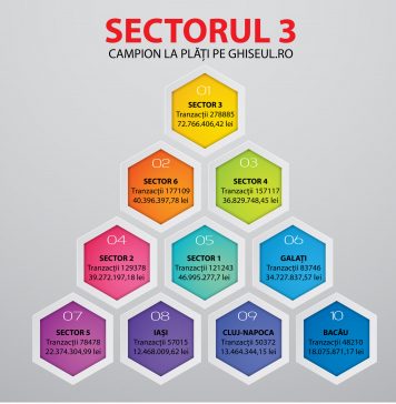 Sectorul 3, campion la numărul de tranzacții și la sumele încasate prin ghiseul.ro.