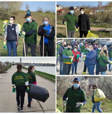 Peste 5.000 de saci de gunoi au fost adunaţi în acţiunea de curăţenie de la Lacul Morii