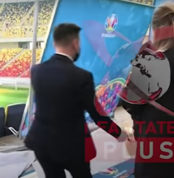 VIDEO Trofeul UEFA EURO 2020, doborât de vânt pe Arena Națională
