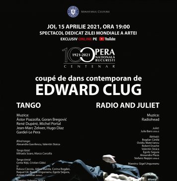 Tango. Radio și Juliet – spectacol de balet dedicat Zilei Mondiale a Artei transmis online, joi, de ONB