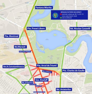 RESTRICȚII de circulație în București pentru repetițiile de Ziua Națională – HARTĂ