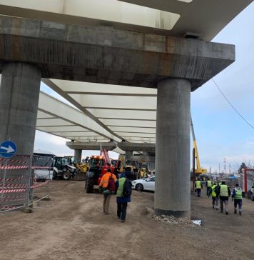 S-a oprit activitatea la Pasajul Domnești de pe Centura Capitalei. Muncitorii merg acasă de Sărbători – FOTO