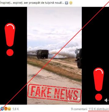 RO VACCINARE atrage atenția că pe internet circulă un fake news despre cum „armata infectează poporul cu mașini speciale”