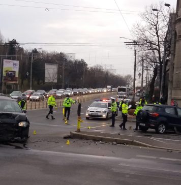 Trafic blocat în zona Tineretului din Capitală după un accident grav