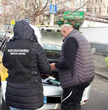 Poliția Locală a dat amenzi de 10.000 de lei, în doar 4 ore, mai multor taximetriști din Capitală – FOTO