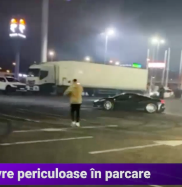 VIDEO/ Drifturi periculoase cu bolizi de lux în parcarea unui mall din Capitală
