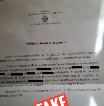 MApN atenționează asupra unei încercări de dezinformare: ”Baza Militară Deveselu NU FACE încorporări”