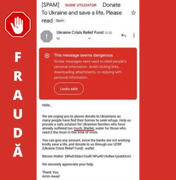ATENȚIE! Tentativă de fraudă cu donaţii false pentru Ucraina