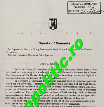 DOCUMENTE EXCLUSIVE / Corespondența unor foști miniștri și parlamentari cu Duma de Stat din Rusia și companii energetice din Moscova