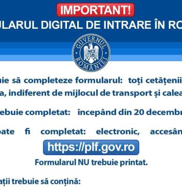 Certificatul PLF urmează să fie anulat. Până la momentul abrogării, românii care intră în țară trebuie să-l completeze