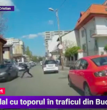 VIDEO/ Bătaie cu toporul și spray paralizant după o șicanare în traficul din București