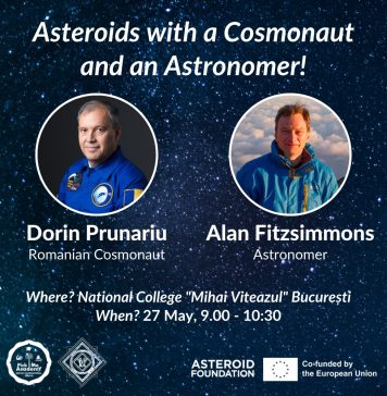 Cosmonautul Dumitru Prunariu și astronomul Alan Fitzsimmons vor explica elevilor din București despre spațiu, astronomie și asteroizi