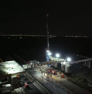 Autostrada de Centură a Capitalei: A început montarea secțiunii centrale a pasajului principal, peste A2