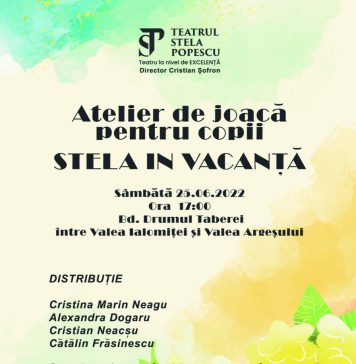 Teatrul Stela Popescu la Străzi deschise şi Kids Fest, între 25 iunie şi 3 iulie