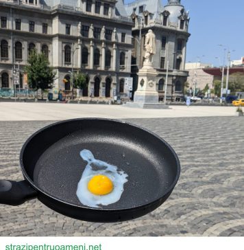 Experiment în București. În cât timp s-a prăjit un ou pus în tigaie la soare – VIDEO/ FOTO