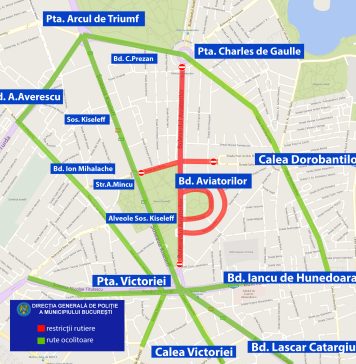 Brigada Rutieră anunță restricţii de trafic în zona Pieţei Aviatorilor, miercuri, de Ziua Aviaţiei – HARTĂ