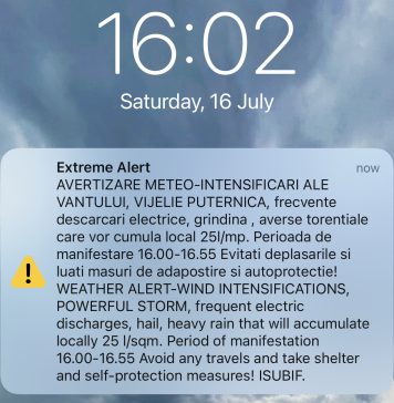 Furtună puternică în Capitală și Ilfov. A fost emis un mesaj RO-ALERT