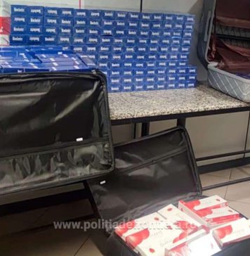 Cea mai mare captură de țigări de contrabandă descoperită în bagajele unui călător pe Aeroportul Henri Coandă – FOTO