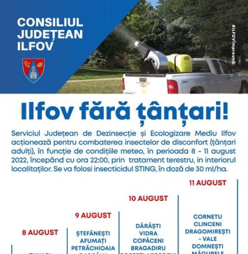 A cincea acțiune terestră „Ilfov fără țânțari” începe luni