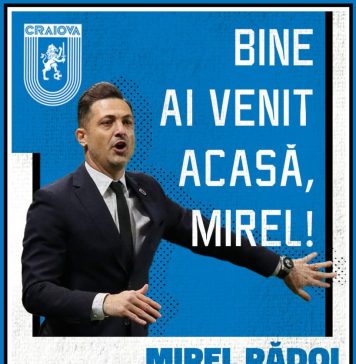 Mirel Rădoi a fost numit în funcţia de antrenor principal al echipei Universitatea Craiova