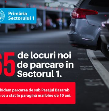 Se redeschide parcarea de sub Pasajul Basarab. Vor putea parca acolo locuitorii din zona Nicolae Titulescu – Banu Manta