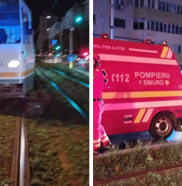 Tânără lovită de tramvai, în București, după ce a traversat cu căștile în urechi fără să se asigure