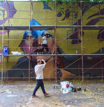 FOTO/ Radu Mihaiu: Niște tineri creativi cutreieră străzile Sectorului 2, se urcă pe schele și lasă în urma lor artă