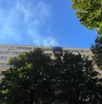 Incendiu într-un apartament situat la etajul 9 al unui bloc din Bucureşti – FOTO