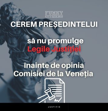 Declic şi Funky Citizens îi cer președintelui Iohannis să nu promulge legile justiţiei înainte de opinia Comisiei de la Veneţia