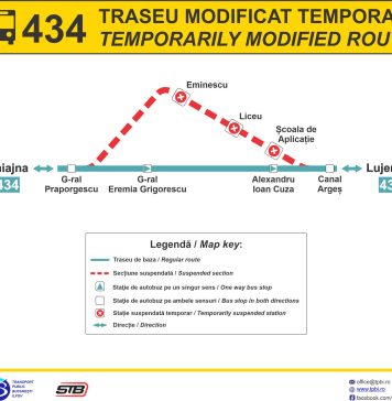 Linia de autobuz 434 va funcționa pe un traseu modificat