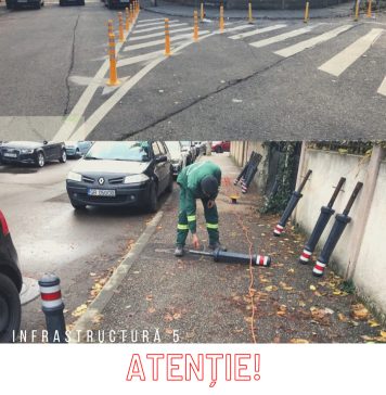 Primăria Sectorului 5 a montat stâlpi de delimitare în intersecții și pe trotuare