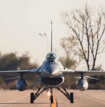 Romanian Air Force conducting low-altitude flying training using F-16s