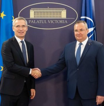 Nicolae Ciuca welcomes NATO Secretary General Jens Stoltenberg, at Victoria Palace