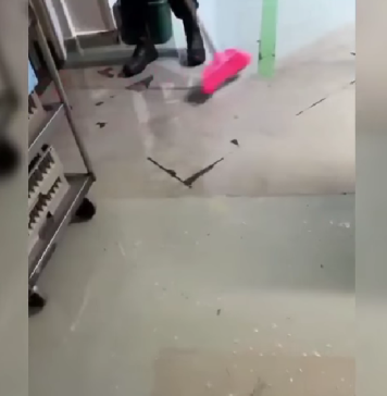 În sediul Academiei de Poliției plouă ca afară. „Apelul, urmat de binemeritatul dat cu mopul“ – VIDEO