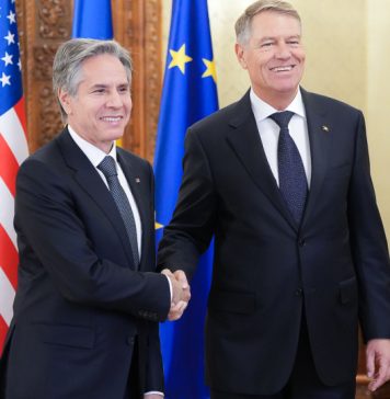 President Iohannis welcomes U.S. Secretary of State Blinken at Cotroceni Palace