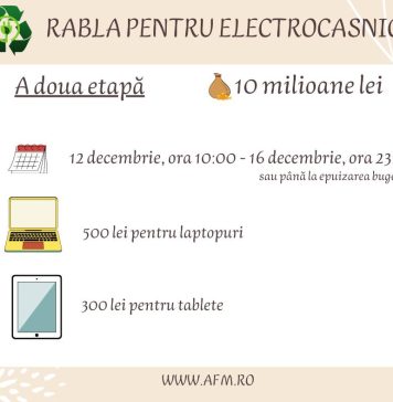 A doua etapă a Programului Rabla pentru Electrocasnice începe la ora 10.00. Se pot selecta vouchere pentru laptopuri şi tablete