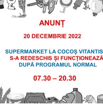 ANPC: Supermarketul ”La Cocoş” din Bucureşti a remediat toate deficienţele şi a fost redeschis publicului