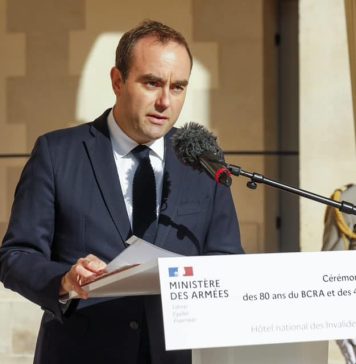 The French Minister of Defense, in Ukraine on December 28