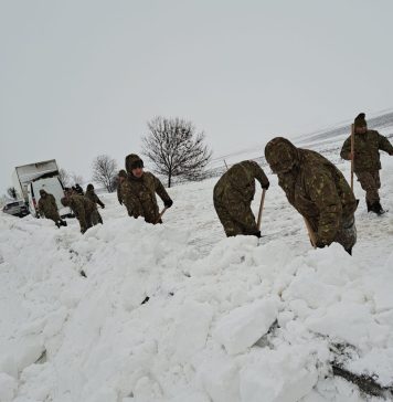 Militarii Diviziei 2 Infanterie „Getica”, la deszăpezire între localitățile Buzău și Râmnicu Sărat – FOTO