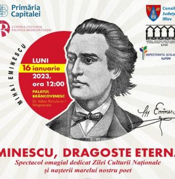 Consiliul Județean Ilfov organizează un spectacol omagial dedicat poetului Mihai Eminescu