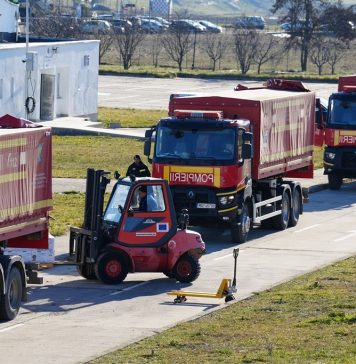 Zeci de camioane cu ajutoare, donate de americani, ajung în Ucraina prin hub-ul umanitar de la Suceava