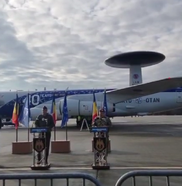 O primă aeronavă de supraveghere AWACS a aterizat la Baza Aeriană 90 din Otopeni – VIDEO