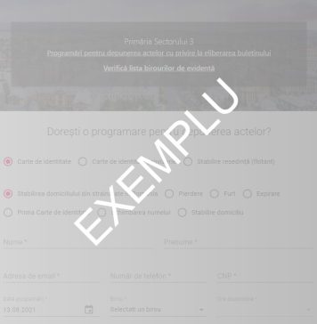 Sector 3: Programări online pentru eliberarea actului de identitate şi stabilirea vizei de flotant