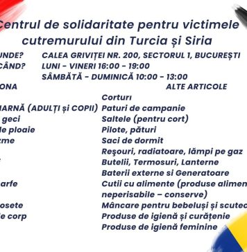 PNL Sector 1: S-a redeschis centrul de donații Grivița 200 pentru a ajuta victimele catastrofei din Turcia și Siria