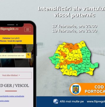 ANM: COD PORTOCALIU de vânt puternic, valabil până duminică, în nord-vestul, nordul, centrul și local în sud. Viscol la munte